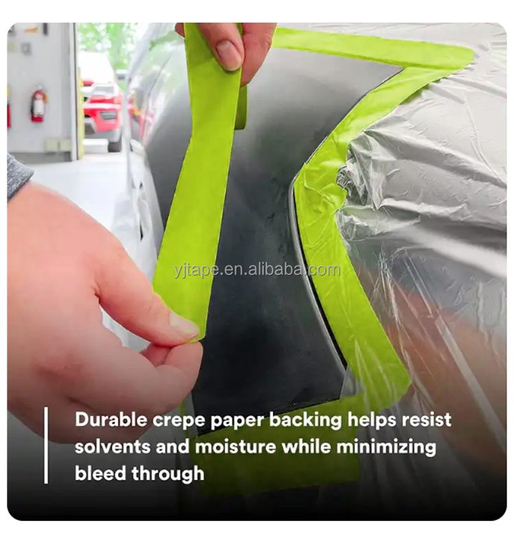 Automotive Refinish Green Paper Masking Tape With 150-170 Micron Thickness