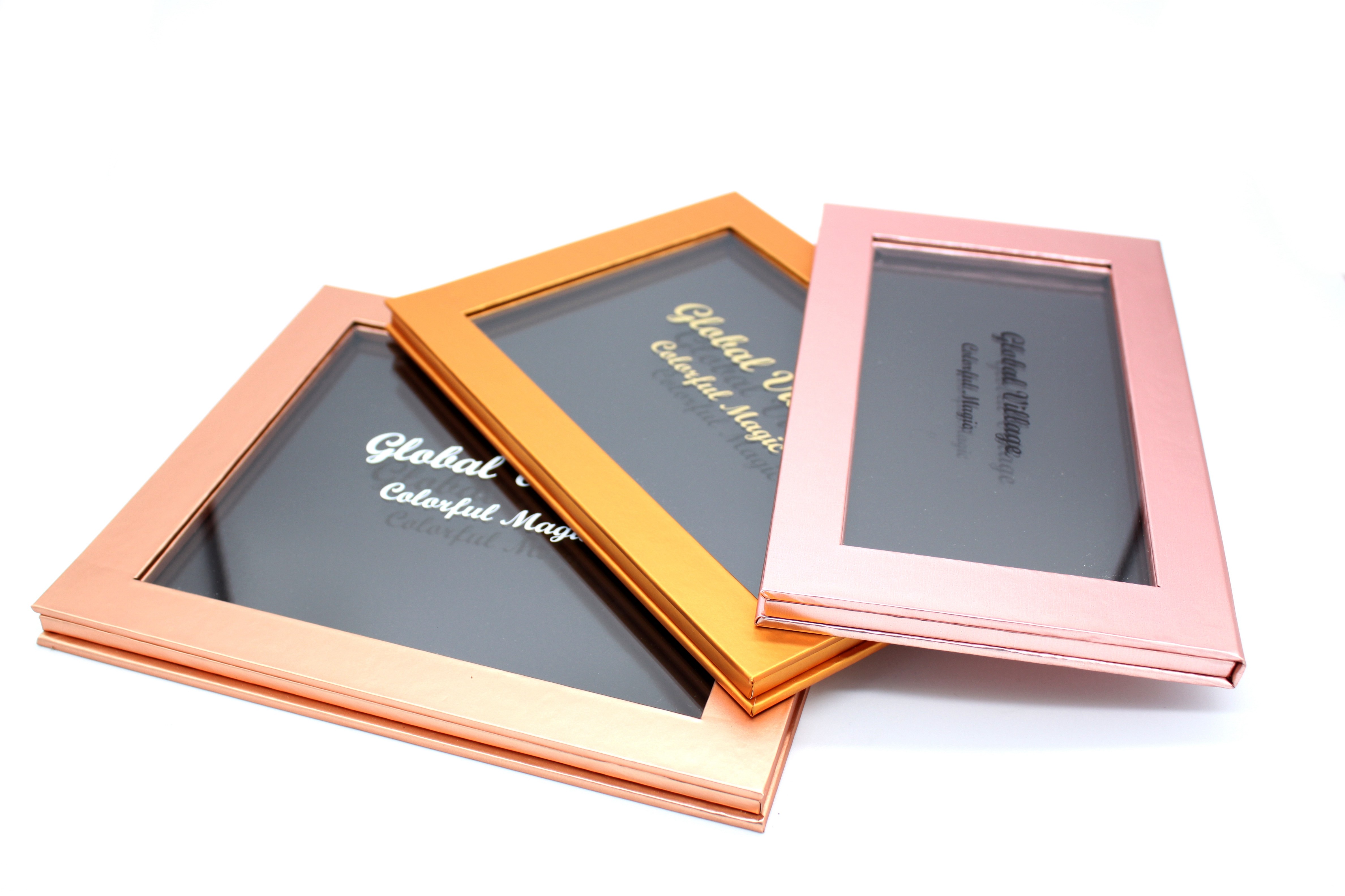 10 Pans 36mm Empty Make Up Palette Rose Golden Metalized Paper