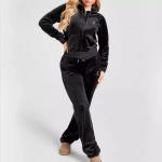 Winter Wear Outfit Female Sweatsuit Set Street Wear Thick Cotton Rhinestone