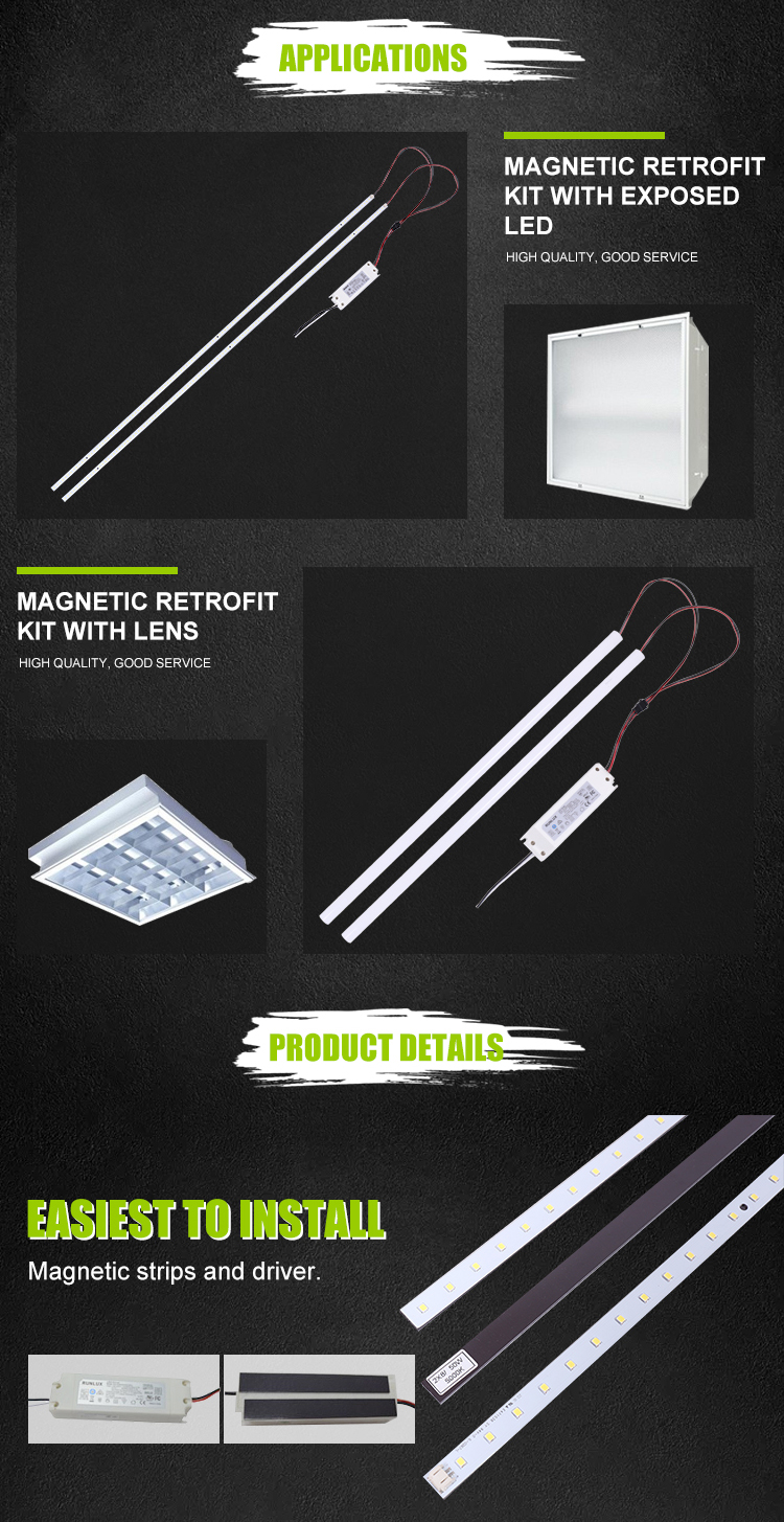 50000 working lifetime LED Magnetic Linear retrofit Kit light with uniform color consistency