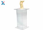Square Acrylic Pedestal Display Stands , Clear Acrylic Display Risers Heat