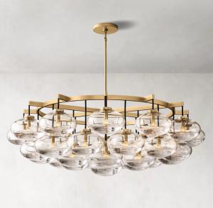 China Bulb Type Incandescent Antique Farmhouse Chandelier Glass Ceiling Light Classic Style wholesale