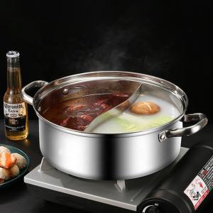 China New Design Hot Pot Thickened Round Shape Stainless Steel Shabu Pot Soup Pot With Stainless Steel Handle wholesale