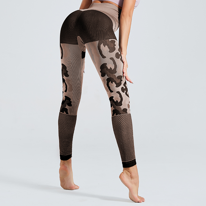 2019 Leopard Grain Mesh Woman Fitness Yoga Leggings Seanmless Or Top