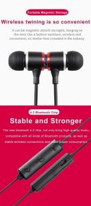 China Metal Sports BlueTooth Headphone Sweat Proof Earphone Magnetic Earpiece Stereo Wireless Headset wholesale
