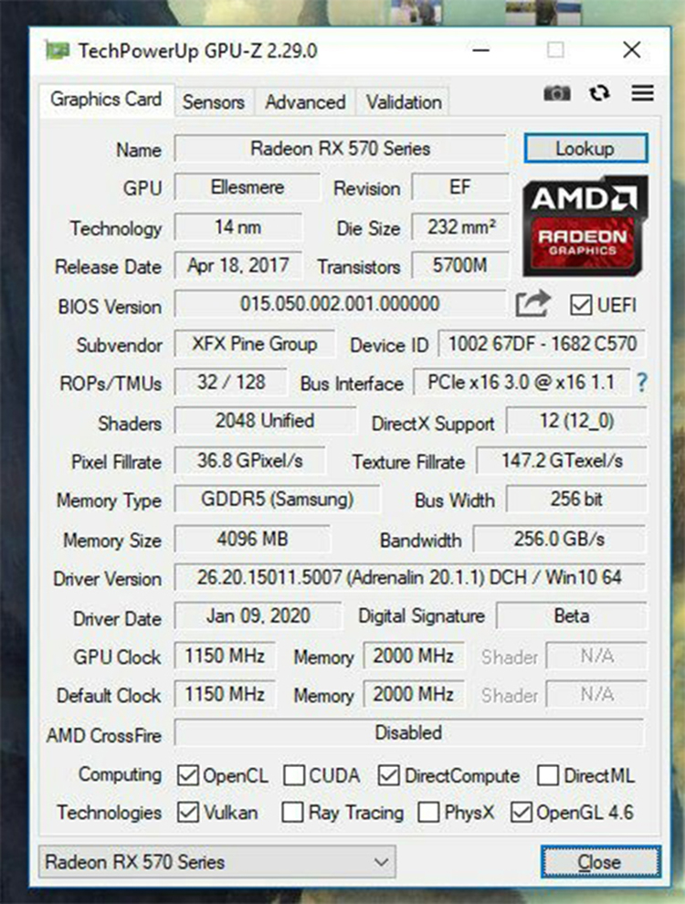Hot Selling Graphic Card Rx 5700Xt 57000 Xt 570 Rx570 Vga 8Gb Graphics Cards GPU