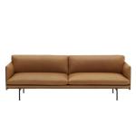 Nordic Small Leather Loft Three Seat 304 Modern Sectional Sofa