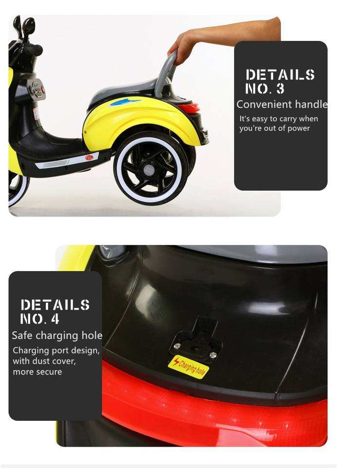 Mini Tricycle Ride On Toy Car 6V Electric Motorcycle for Kids Unisex Assortment Bundle