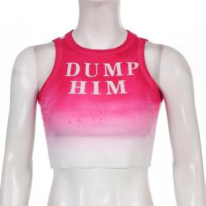 China OEM European American Style Gradient Letter Printing Hot Girl Top Women'S Casual Sexy wholesale