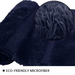 China Navy Blue 2250GSM Cushioned Bath Mat Rubber Backed Bathroom Carpet wholesale