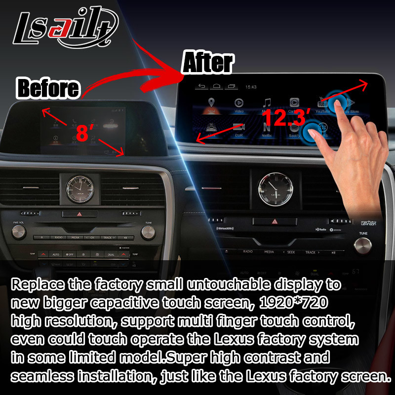 HD 12.3 Inches Android screen upgrade for Lexus RX350 RX450h Lsailt Android Auto Carplay