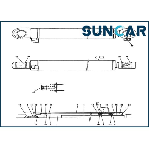 PV01V00014R300 Swing Cylinder Repair Kit For KOBELCO SK025-2 SK035-2 Service Kit