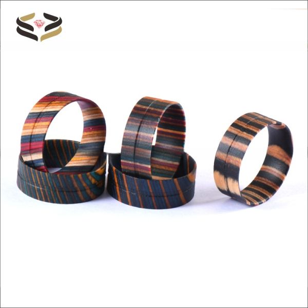 DIY Jewelry Making 8mm Flat Wood Blank Ring with Box Elder Wooden Ring Cores For Other Material