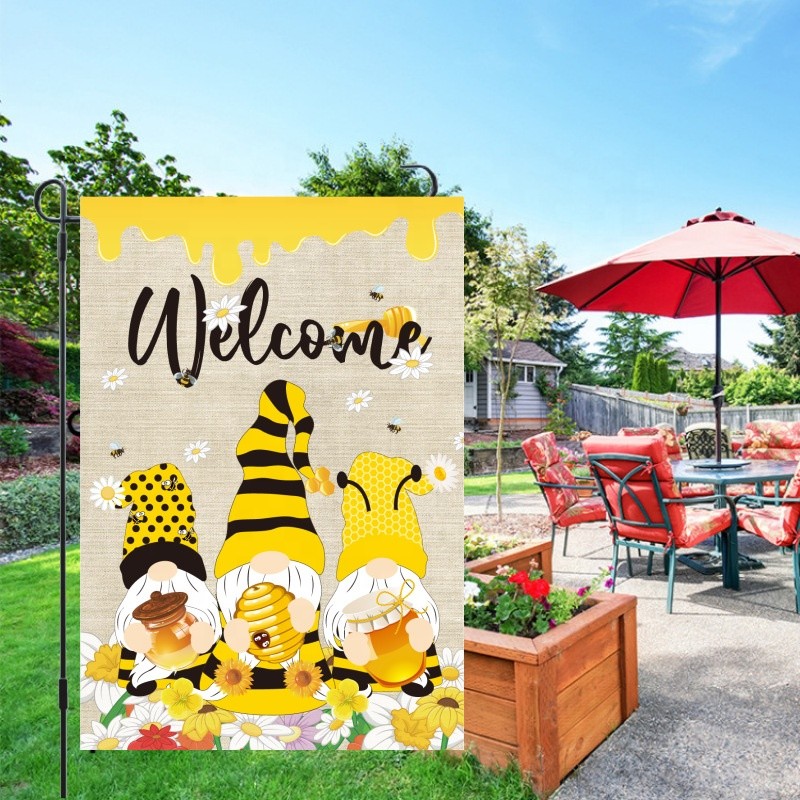 Double Sided Polyester Garden Banner Promotional Sublimation Heat Transfer Printing