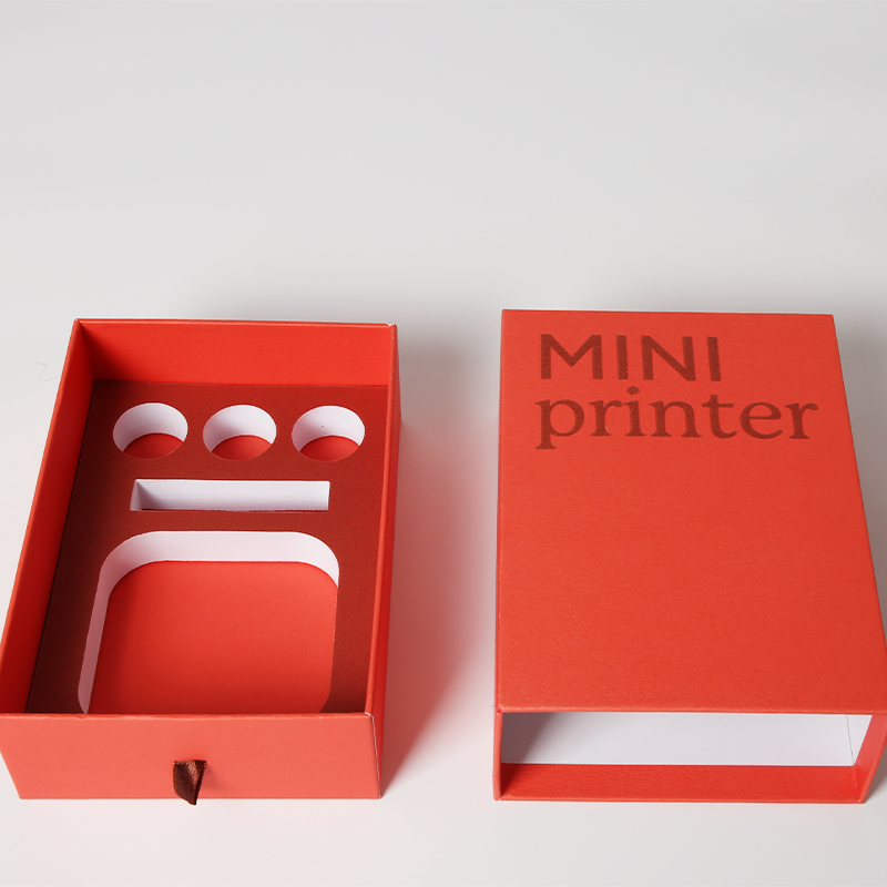 Custom Printed Cardboard Drawer Box Packaging With Embossing Logo And EVA Insert