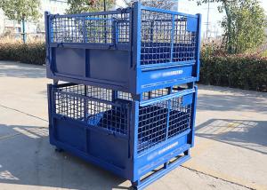 China Anti Corrosion Storage Steel Pallet Cages Container Half Open Gates wholesale