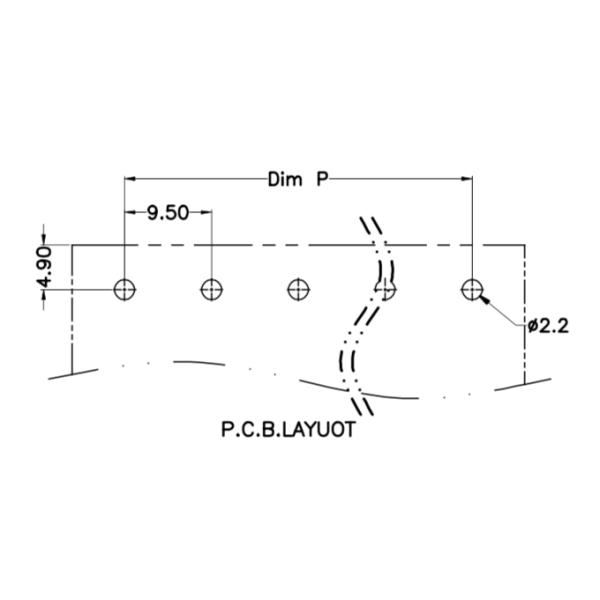Single Row Barrier Type Terminal Block , 9.5mm Pitch Terminal Strip Connector