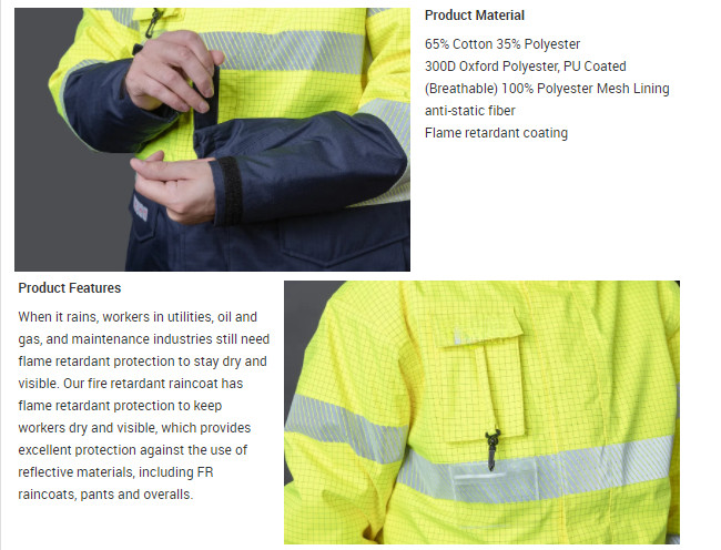 220 To 260gsm High Visibility Safety Work Uniforms Waterproof For Industry Workers