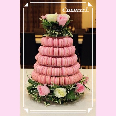 Plastic Pyramid Display Case 6 Tier Macaron Display Tower Case With Acrylic Base
