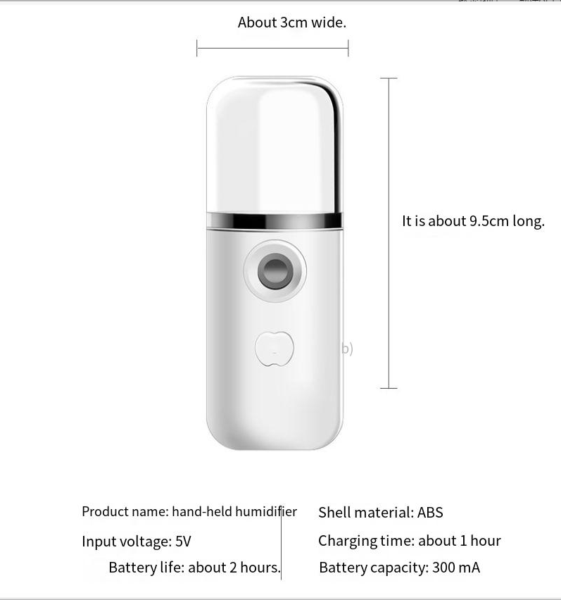Portable Pocket Mist Steamer USB Rechargeable Nano Facial Mister Mini Face Sprayer
