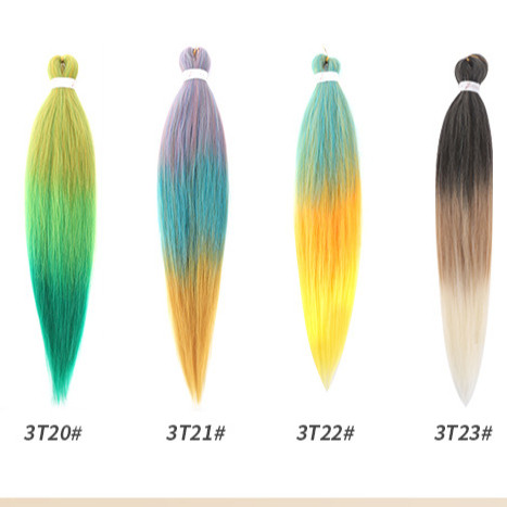Material Ombre Crochet Braiding Hair Expression Pre Stretched Hair With 100g