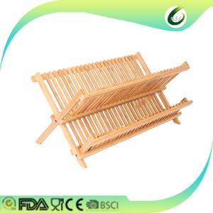 China New design eco-friendly utensil holder bamboo dish rack wholesale