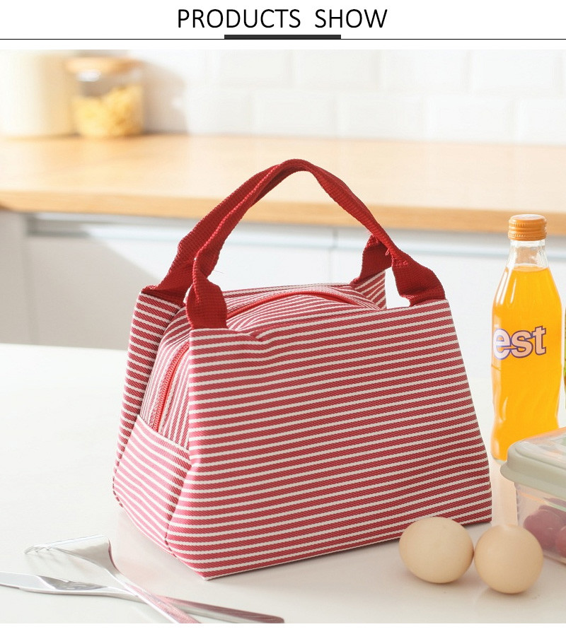 Dust Proof Striped Soft Insulated Cooler Bags