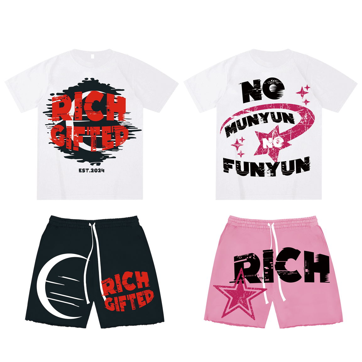 Casual Daily Life 2 Piece Set Mens Vintage Washed Acid Wash Sweat Shorts And T Shirts