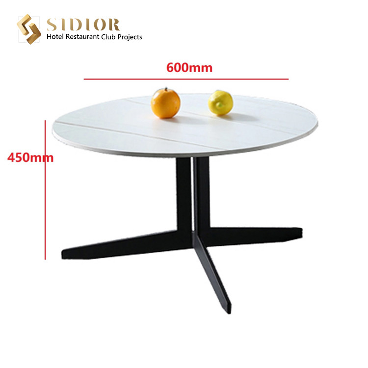 90cm Nordic Round Movable Coffee Table Marble Modern Tea Tables