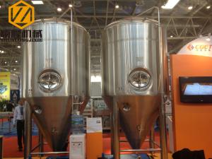 China Tapered Beer Fermentation Tanks 5000L Stainless Steel Shell Glycol Water Cooling wholesale