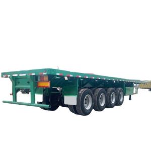 China CIMC New 3-Axle Flatbed Skeleton Semi-Trailer Steel Container Truck with Wabco Brake System wholesale