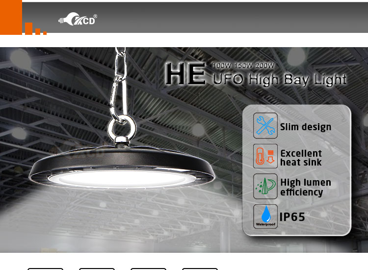 Water Resistant Anti Glare Industrial Led High Bay Light 50w