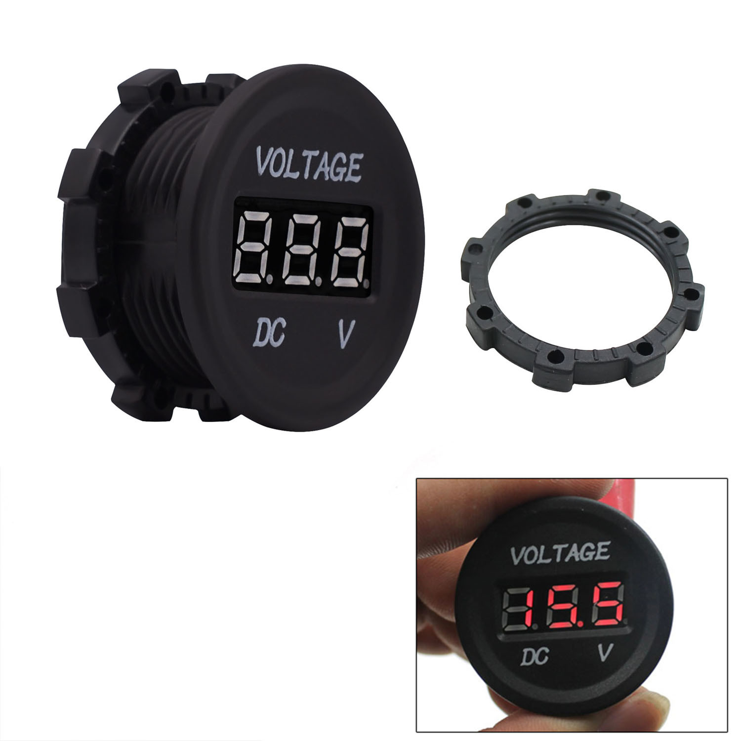 Waterproof Led Panel Voltmeter , DC6-30V Mini Digital Voltmeter