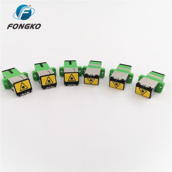 Hot sales Plastic Metal APC/SC Auto Shutter Adaptor Black Dust Cover SC/APC Fiber Optic Adapters