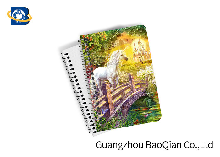 Souvenir Unicorn Animal 3D Lenticular Notebook , PET / PP Plastic Cover Notebooks
