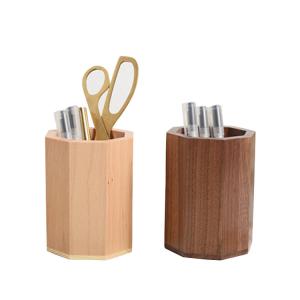 China OEM ODM Solid Wooden Pencil Vase Desktop Pen Holder For Shcool wholesale