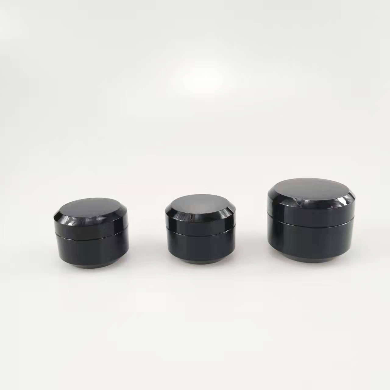 50g Round Plastic Cream Jar 50ml Double Wall Thick Black PP Plastic Jar for Cosmetics