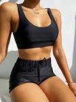Kawalala Women Swimwear Black Padded Triangle Bikini