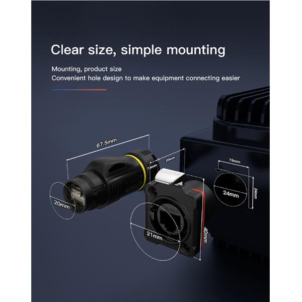 Cnlinko IP68 RJ45 Ethernet LAN Connector Plug Socket CAT6 STP Shield Outdoor Waterproof RJ45 Connector