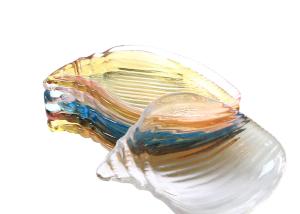 China 15cm Vintage Sea Snail Shape Crystal Glass Plates Handmade Solid Colored wholesale
