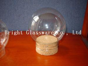 China Ball shape glass lamp shade with wooden lid wholesale wholesale