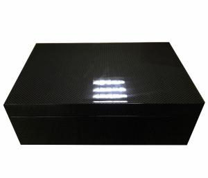 China Carbon Fiber Wooden Gift Box, High Gloss Lacquered Finish, Cream Velvet Lining, OEM/ODM Accepted wholesale