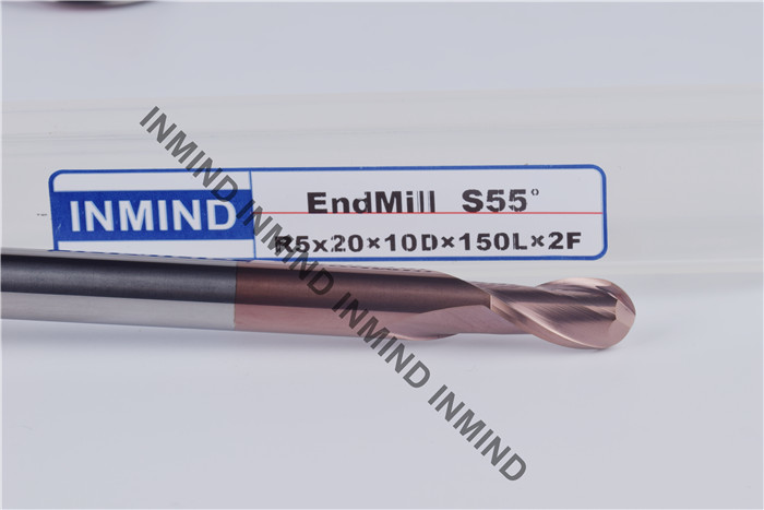 0.5 - 0.6 um Mirco Grain Solid Carbide Ball Nose End Mill , Ball End Mill Cutter