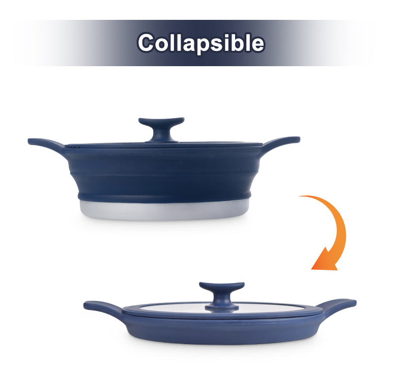 Customized Silicone Cooking Pot Collapsible Silicone Cookware Camping