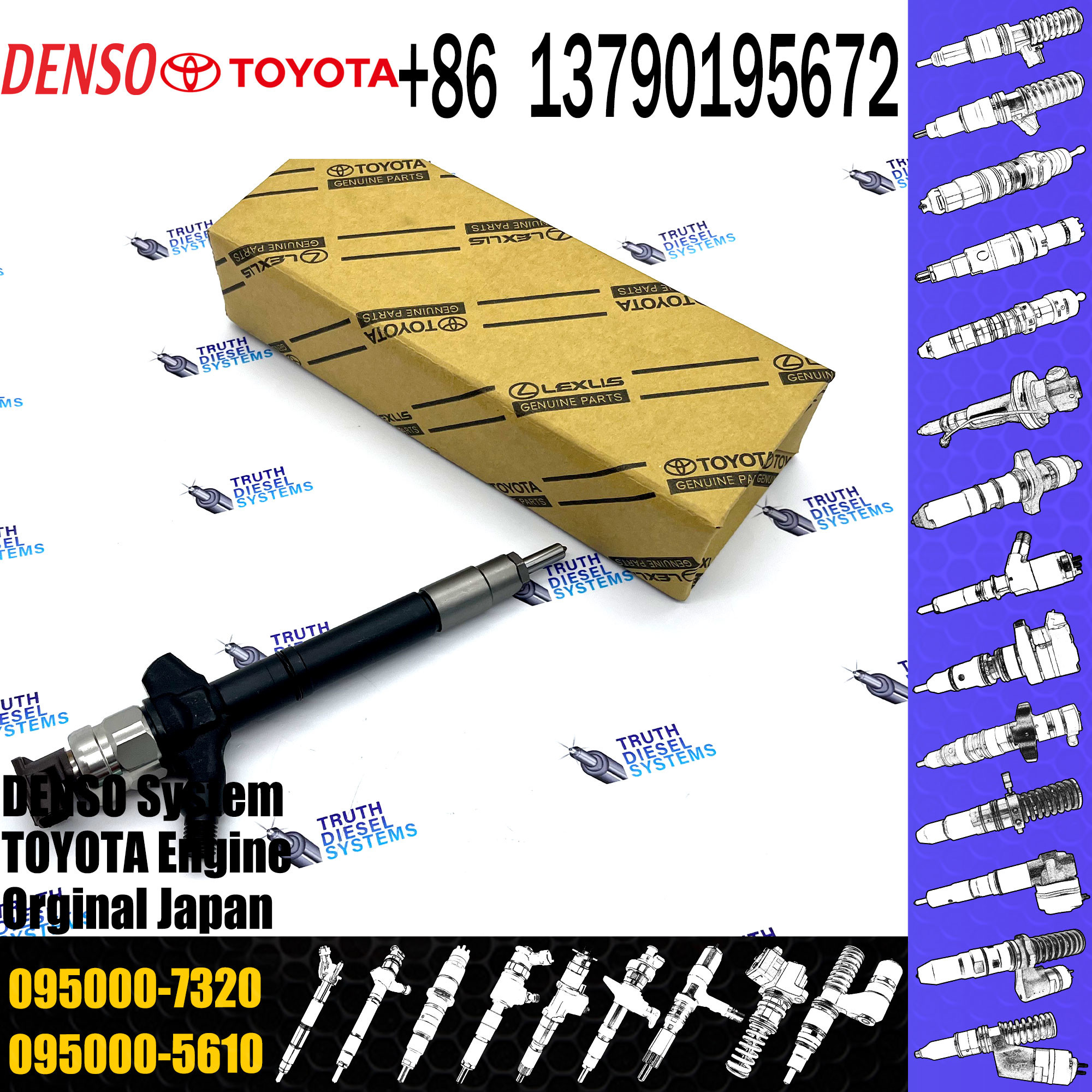 Common Rail Injector 23670-0R180 095000-6970 095000-7320 For 1VD Diesel