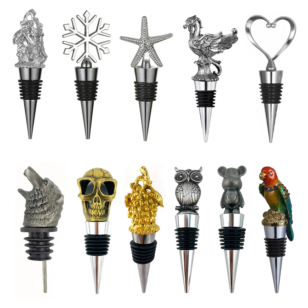 Metal Animal Head Liquor Wine Pourer Stainless Steel Champagne Whiskey Bottle Wine Stopper Pourer
