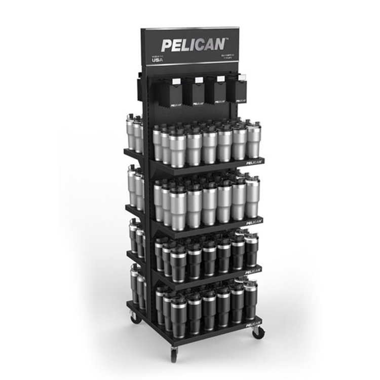 Free Standing Cosmetic Display Stand Kena Metal Pegboard Display Stands Department Store