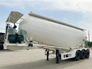 China 53 cbm v type Bulk Cement powder Tank Trailer bulk cement tank semi trailer / dry powder tanker truck wholesale