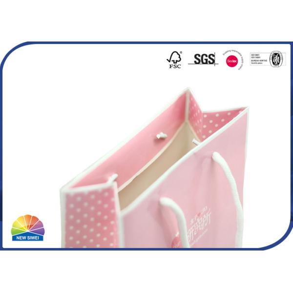 190gsm Coated Gloss Lamination Paper Gift Bag With Nylon Ropes Custom Dimension