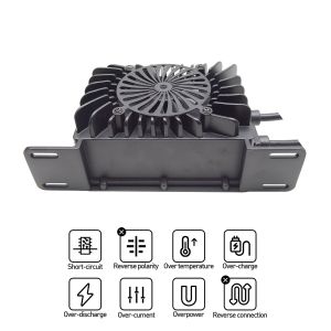 24V 30A Lifeboat Battery Charger Black Adjustable LiFePO4 Charger OEM